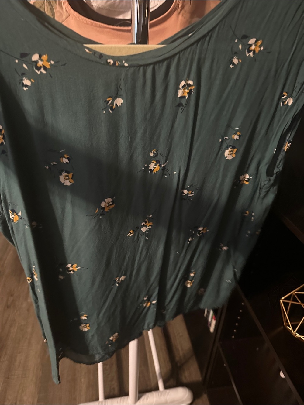 Abercrombie & Fitch Dark Green Floral Scoop Neck Tunic